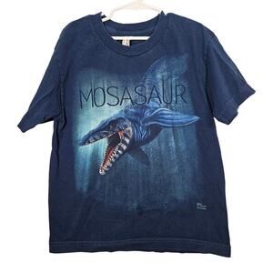 Kids Mosasour T Shirt wild Cotton Size youth small Blue